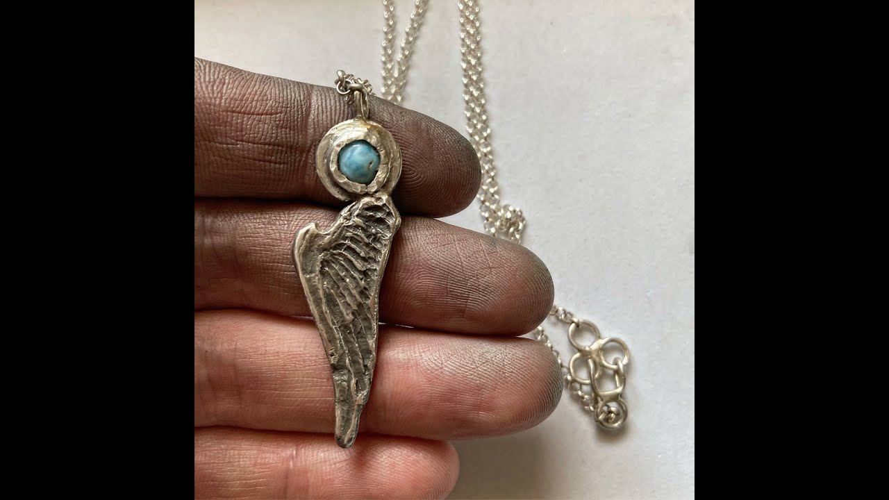 Designer USA Handcrafted Silver Angel Wing Necklace. Rebel, Rocker, Biker Jewelry | LUGDUN ARTISANS