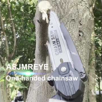 ASJMREYE Mini Chainsaw 6 Inch Cordless Hand-Held Electric Chain Saw Re