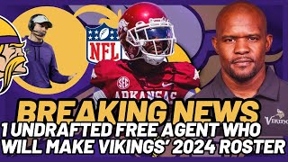 BREAKING NEWS1 UNDRAFTED FREE AGENT WHO WILL MAKE VIKINGS’ 2024 ROSTER