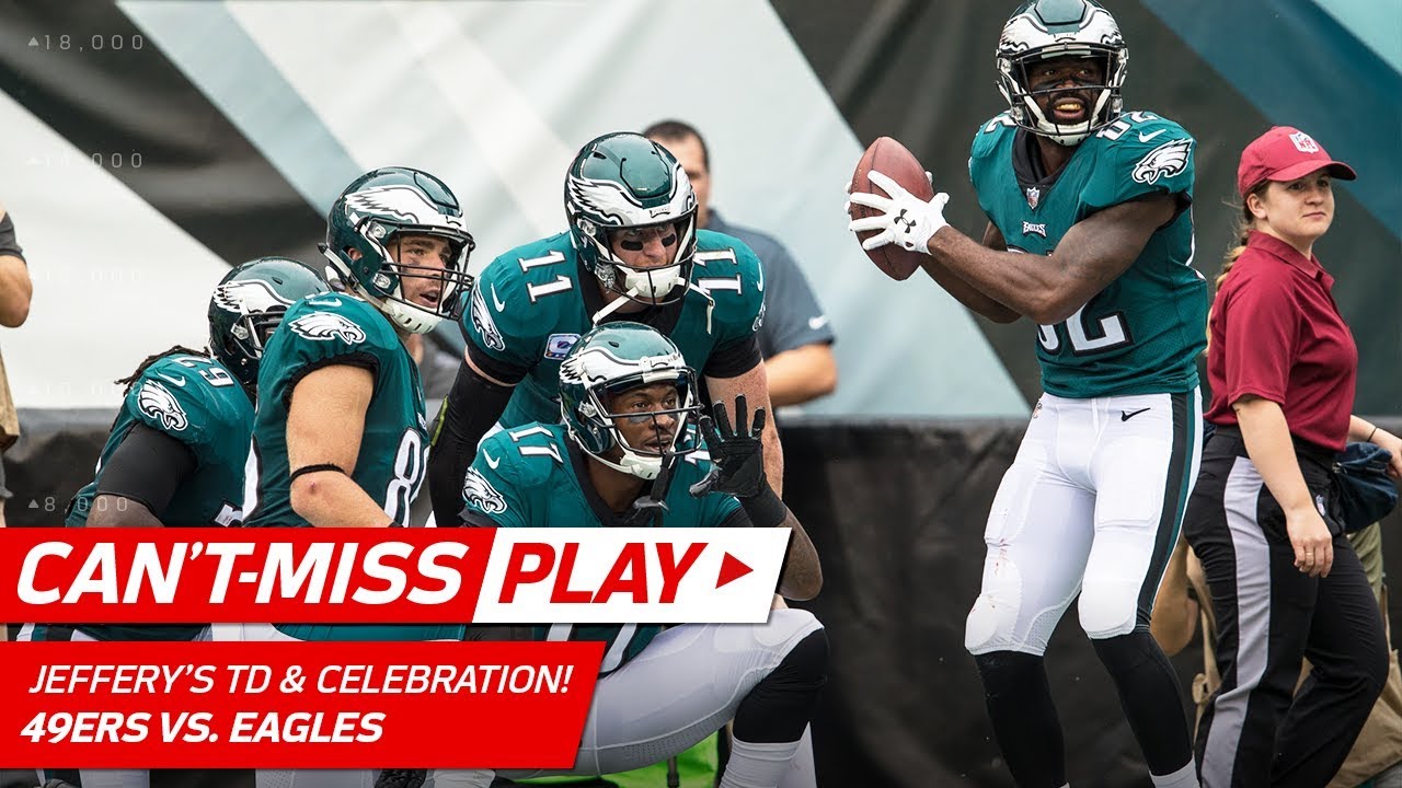 Alshon Jeffery's Catch & Run TD w/ Hit-by-Pitch Baseball Celebration! | Can't-Miss Play | NFL Wk 8
