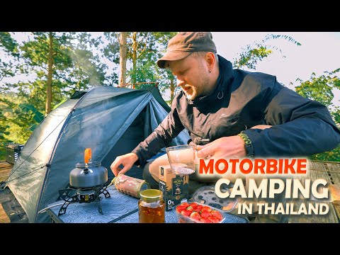 THAI Style Camping / Yunnan Village in Thailand Mountains / Food Tour on a Motorbike 2025