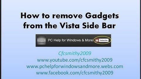 How to remove gadgets from the vista side bar