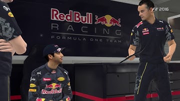 F1 2016 - Career Air Bahrain International Circuit: Pre Race Drivers, Mechanics Cutscene Sequence