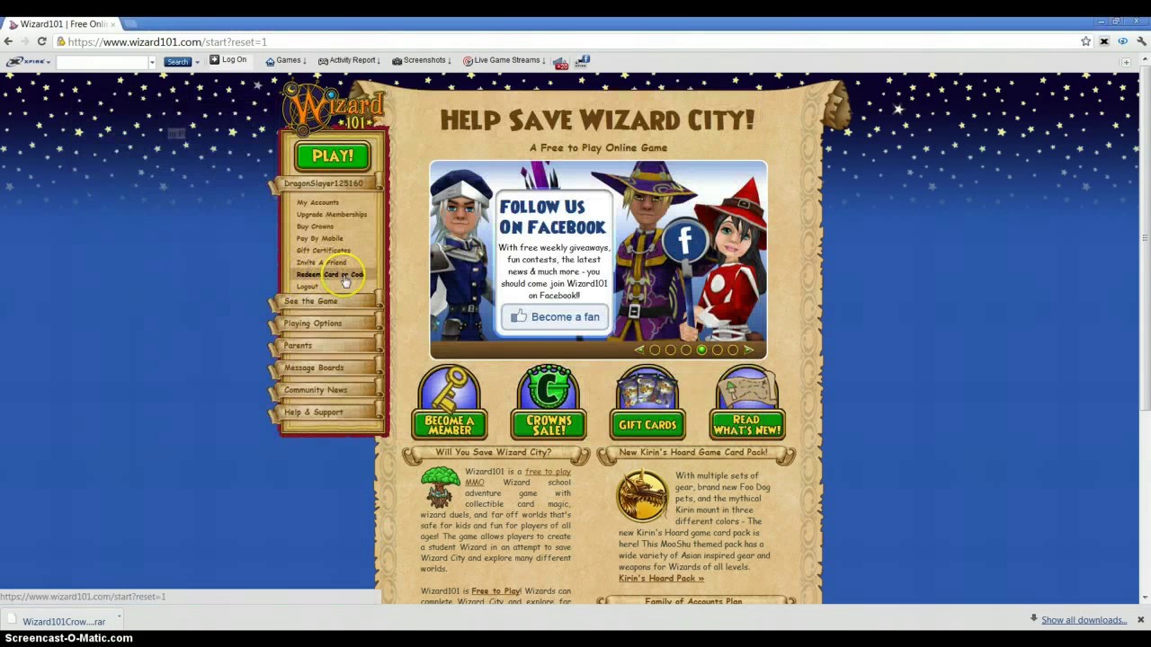 Wizard 101 How to redeem codes YouTube