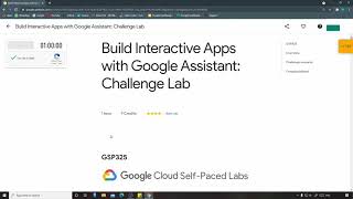 Build Interactive Apps with Google Assistant: Challenge Lab | GSP325 screenshot 1