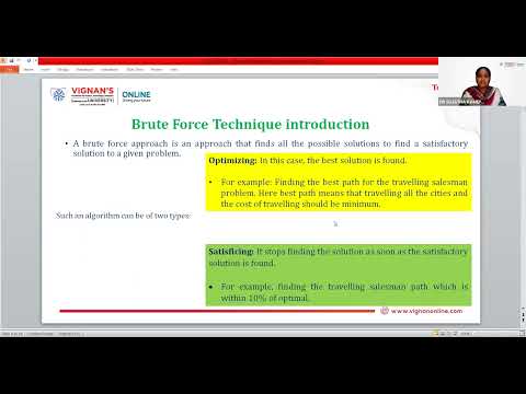 DAA DR SUJATHA KAMEPALLI UNIT 3 PART 1 BRUTE FORCE TECHNIQUE INTRODUCTION