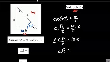 Find hypotenuse and angle length given one angle and side length in right triangle