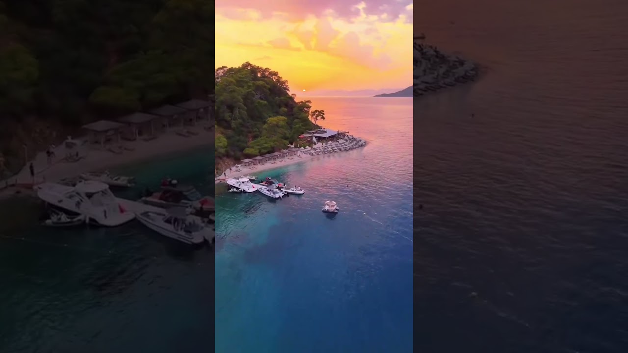 Golden sands meet crystal-clear waters at Fethiye Beach, Turkey