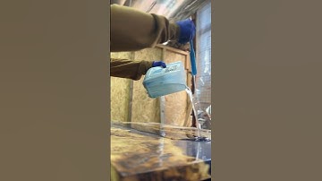 Large blue epoxy resin table for 6/ Resin Table