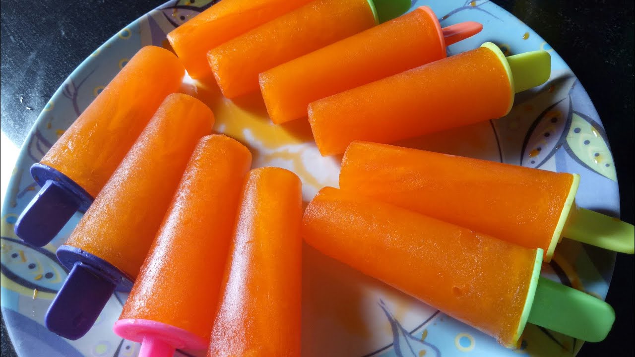 Ice Rasna Orange Popsicles |Rasna Orange Ice-Cream |Rasna Gola Recipe |Orange Ice ...