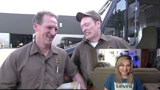 I watch Conan O'brien be a UPS driver for a day!!! Very silly!!