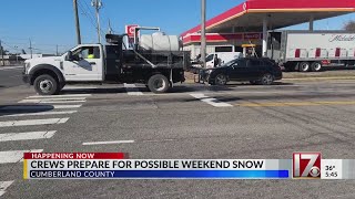 Central NC crews prep roads for possible weekend snow