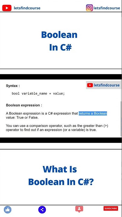 C# Boolean | What Is Boolean In C# Programming Language? #csharp - YouTube