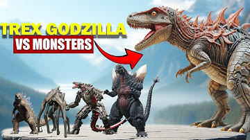 T-Rex Godzilla vs Giant Monster | 3D Monsters Size Comparison 2025