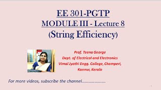 EE301-PGTP-ModuleIII-Lecture8-String efficiency in transmission line insulators Profile