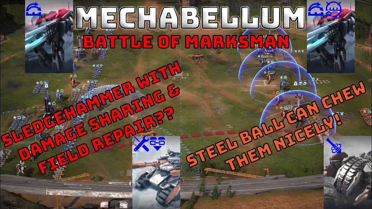 Mechabellum - Enemy Spamming Marksman - Never ever use Damage Sharing for Sledgehammer!