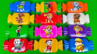 Looking PAW PATROL Clay With Slime Candies In Park: Ryder, Chase, Marshall - Satisfying ASMR Video