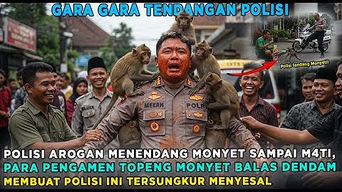 POLISI TENDANG PENGAMEN TOPENG MONYET‼️  PARA PENGAMEN MENGGERUDUKNYA HINGGA SADAR..