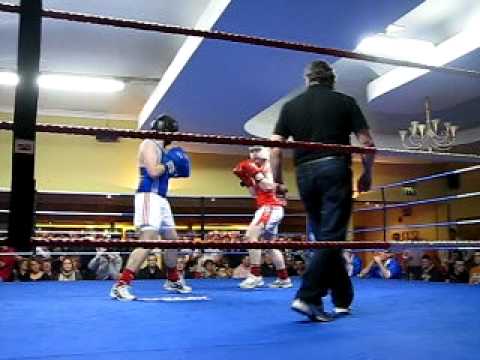 James McGing v Liam Tunney. Ballintubber White Collar Boxing Round 2. Ballintubber GAA