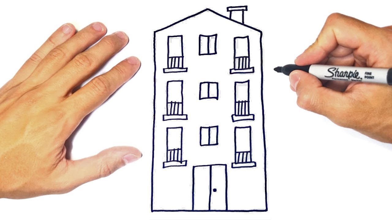 How to draw a Building Step by Step | Building Drawing Lesson