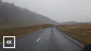 Relaxing Drive in the Rain Sounds in Iceland, Binaural Ambience for Sleep (Vik to Hof) 4k ASMR