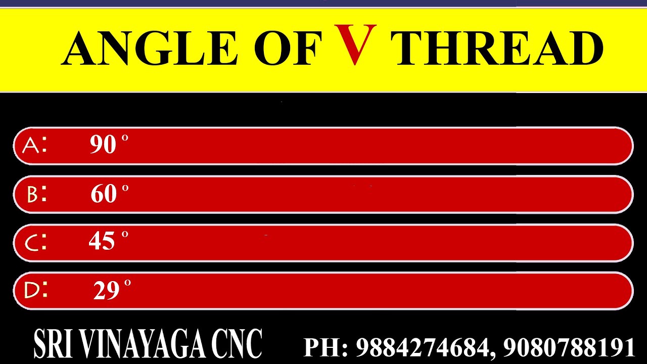 TYPES OF THREADS - V THREAD ANGLE - 