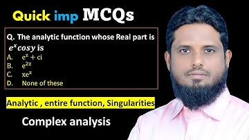 MCQ 1 harmonic conjugate of analytic function, entire function, pyq questions, complex analysis,