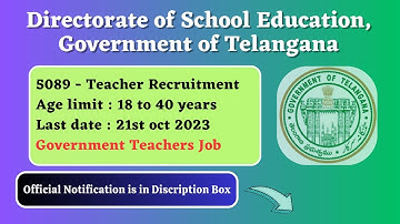 TS DSC Notification 2023 (Out) for 5089 Posts | Telangana TRT Recruitment 2023