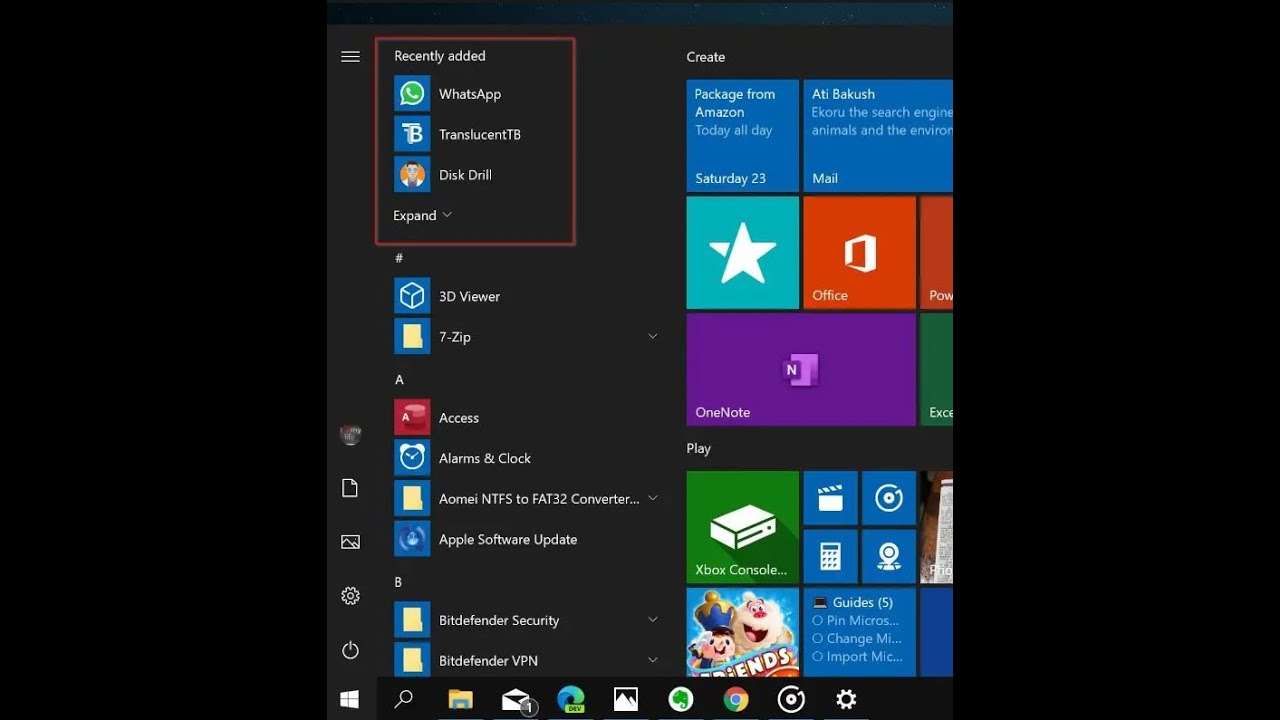 How to Remove the Recently Added List from Start Menu? - YouTube