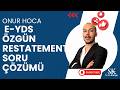 2026 E-YDS ÖZGÜN RESTATEMENT SORU ÇÖZÜMÜ | ONUR HOCA