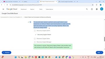 Vertex AI Search and Conversation architecture and security quiz #arcade #trending #subscribe