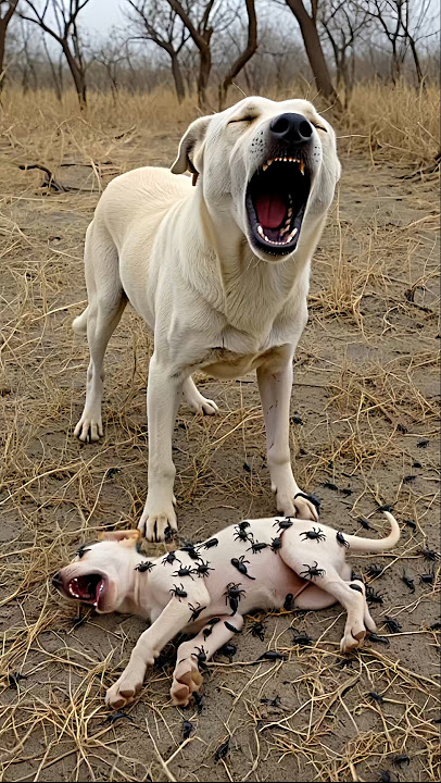 A man saved a puppy from a scorpion