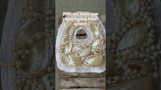 Abalone sea shell bag from scratch for my wedding #beadembroidery #diybag #slowfashion