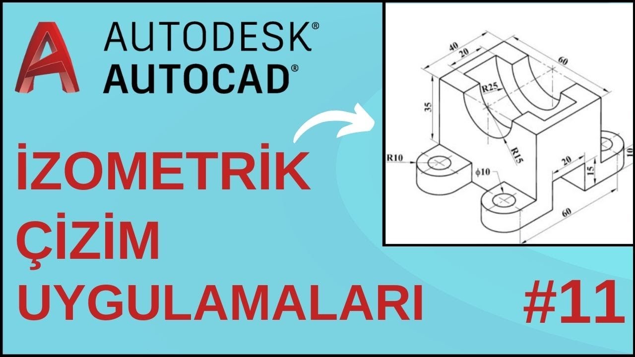 Autocad İzometrik / Perspektif Çizim Uygulamaları #11