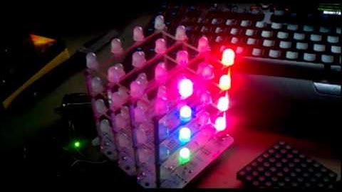 4x4x4 rgb led cube demo