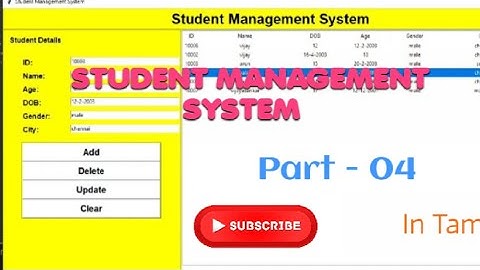 Add | Delete | Update the details using tkinter python in Tamil @CodeToEverything