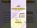 Free Online Age Calculator #agecalculation #agecalculator #onlinetools