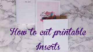 how to cut printable inserts