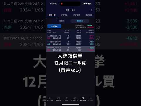 【オプション取引】12月限コールオプション買 #日経平均 #先物 #オプション #アメリカ #大統領 #選挙 #株式投資