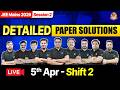 🔴JEE Main 5 April Shift 2 Paper Discussion | JEE Main 2026 Question Paper & JEE Main Expected Cutoff