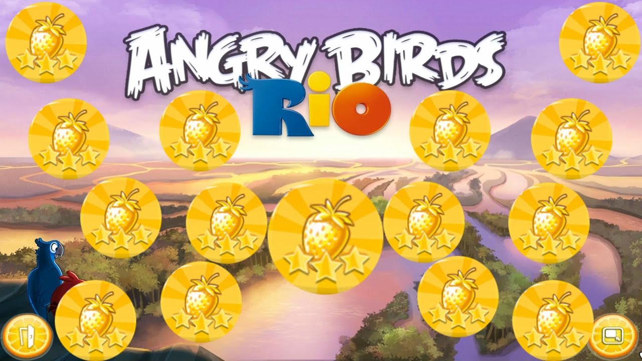 Angry Birds Rio| How to find all 15 hidden golden strawberries| Complete| FULL HD