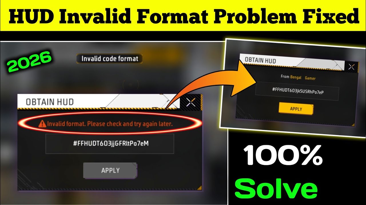 Terminate Hud Code How To Fix Custom Hud Invalid format Problem |free fire Custom Hud Code ...