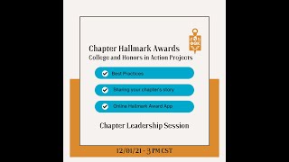PTK Chapter Leaders Session: Session Three-Chapter Hallmark Awards
