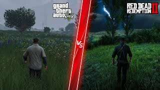 GTA 5 Next Gen Remastered New Physics vs RDR2 - Direct Comparison! Attention to Detail \& Graphics!