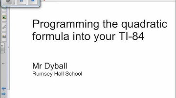 Quadratic Formula Program TI84
