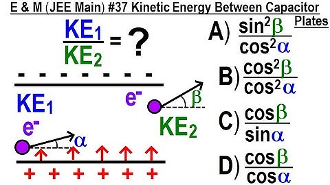 JEE Main Physics E & M #37 Kinetic Energy Between Capacitors