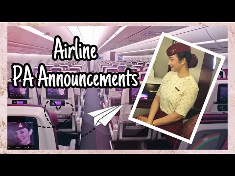 AIRLINE PA ANNOUNCEMENTS: QATAR AIRWAYS FLIGHT | iamkreann