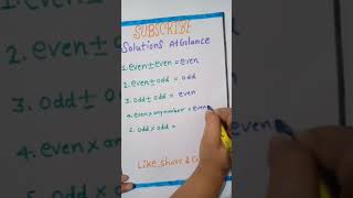 Basic Mathematics Trick| Even Numbers| Odd Numbers| First Short| Even-Odd number Logic| #short