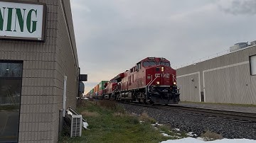 Zooming by! CPKC 119 in Alliston Ontario 