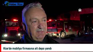 Rize’de Mobilya Firmasına Ait Depo Yandı Resimi